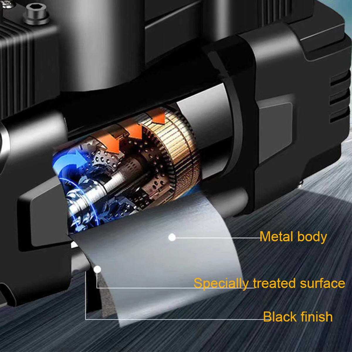 Mini Air Compressor 12V 150PSI Dual Cylinder Heavy Duty Tire Inflator with LED Light Car Electric Air Pump Auto Inflatable Tool