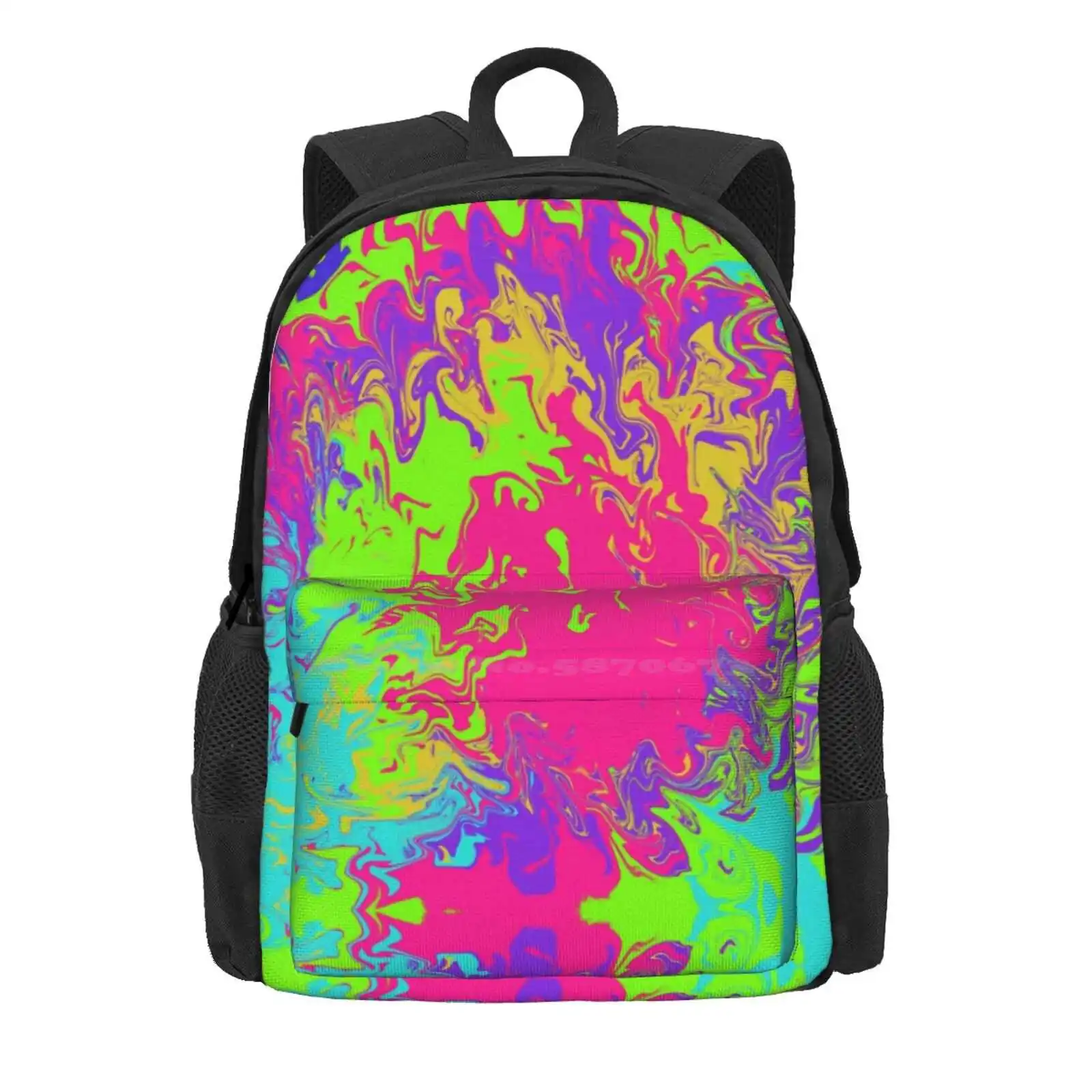 Neon Hot Sale Schoolbag Backpack Fashion Bags Neon Colors Pink Red Blue Violet Green Fashion Pastel Abstract Splash Bright Color