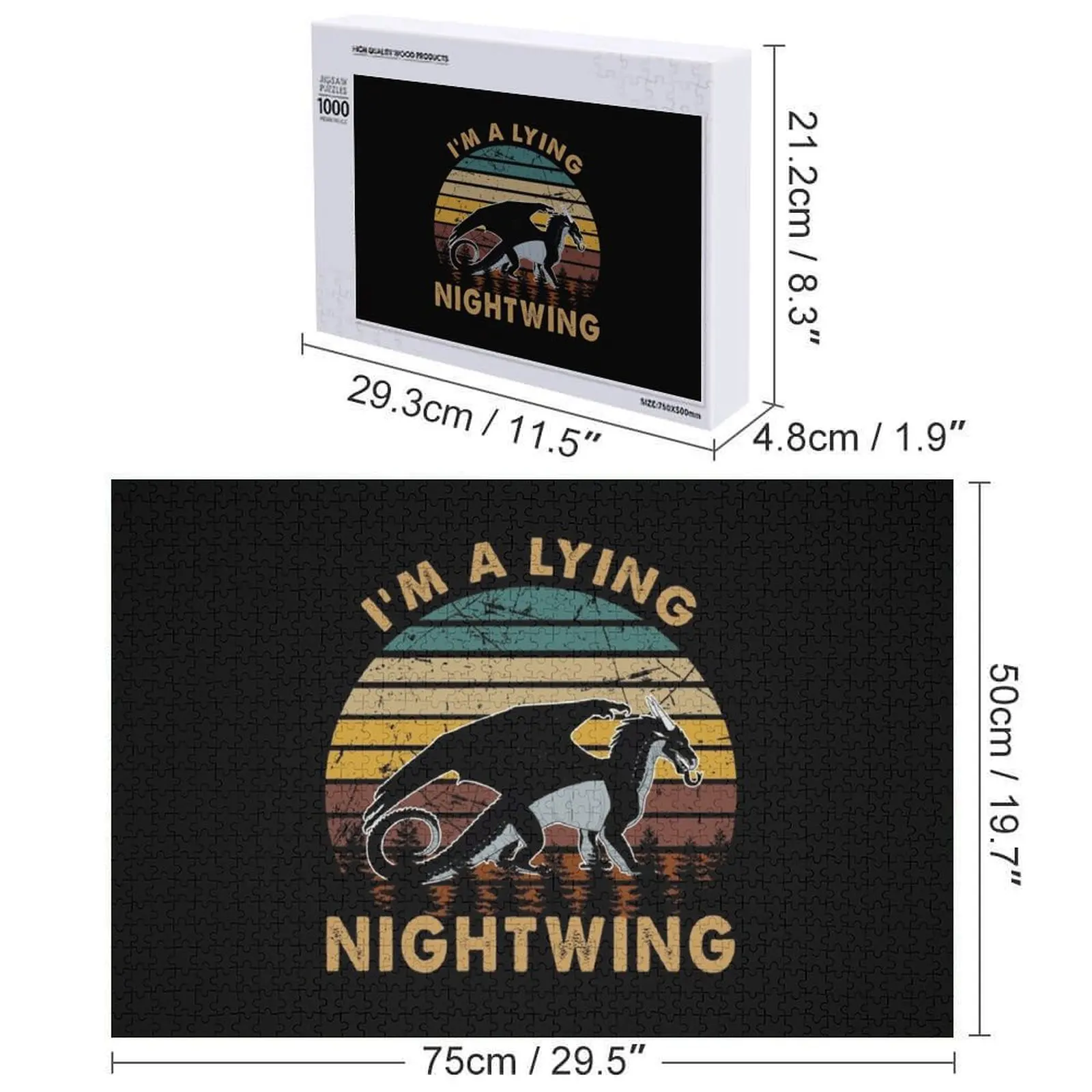 ナイトウィング 火の翼のドラゴン 美しいアート ジグソーパズル 木製名前 カスタム子供ギフト ピクチャーパズル