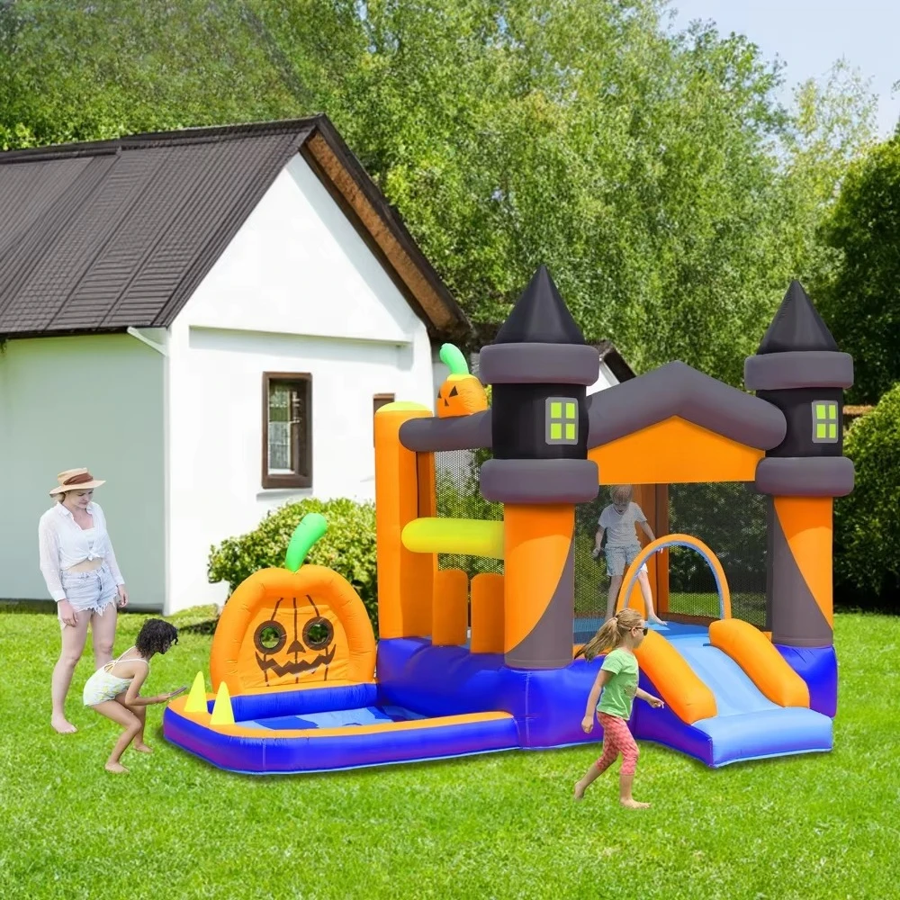 Halloween-themed inflatable trampoline indoor and outdoor party rental jumping castle
