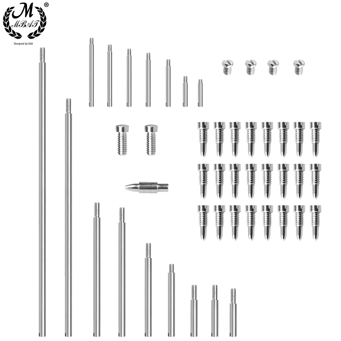 Alto Saxophone Accessory Set, 16 hastes de eixo roscado, 32 parafusos pequenos e grandes, 1 cônico, Peg Peças de reposição