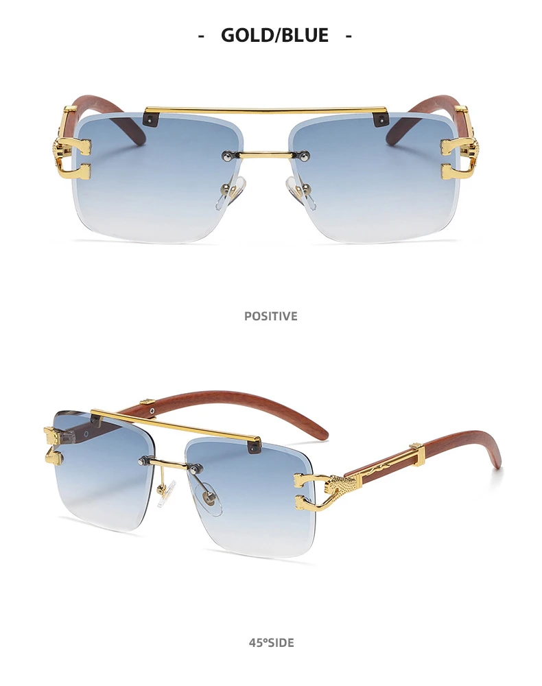 CATERSIDE Retro Quadratische Sonnenbrille Männer Frauen 2024 Luxus Marke Designer Golden Lion Dekoration Sonnenbrille Männer Reisen Brillen – Detail 11