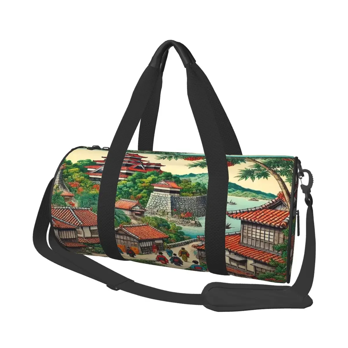

Ryukyu Kingdom Castle Town Walk Large Duffle Gym Bag Waterproof Duffle Travel Bags Handbags Fitness bag