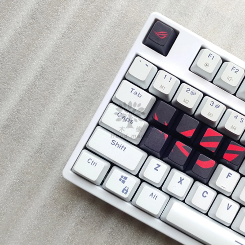 MiFuny ROG Sublimation Keycap Set PBT Keyboard Cap 8pcs OEM Profile ESC QWERASD Key Cap for Mechanical Keyboard with Key Puller