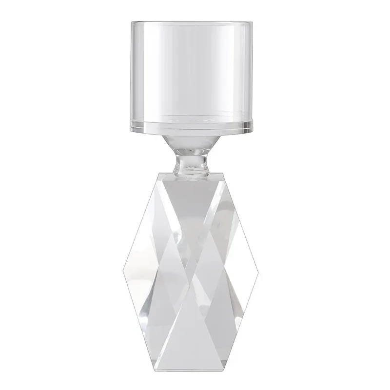 

European light luxury K9 crystal glass candle holder, dining table candle light dinner, romantic atmosphere