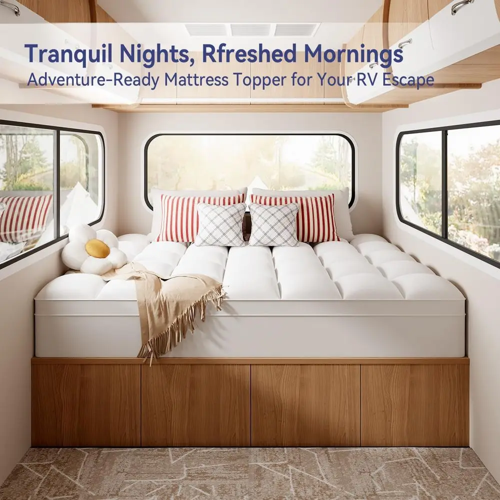 مرتبة علوية فاخرة من القطيفة - حجم كوين سميك للغاية لتخفيف آلام الظهر، جيب عميق مع بديل سفلي مملوء