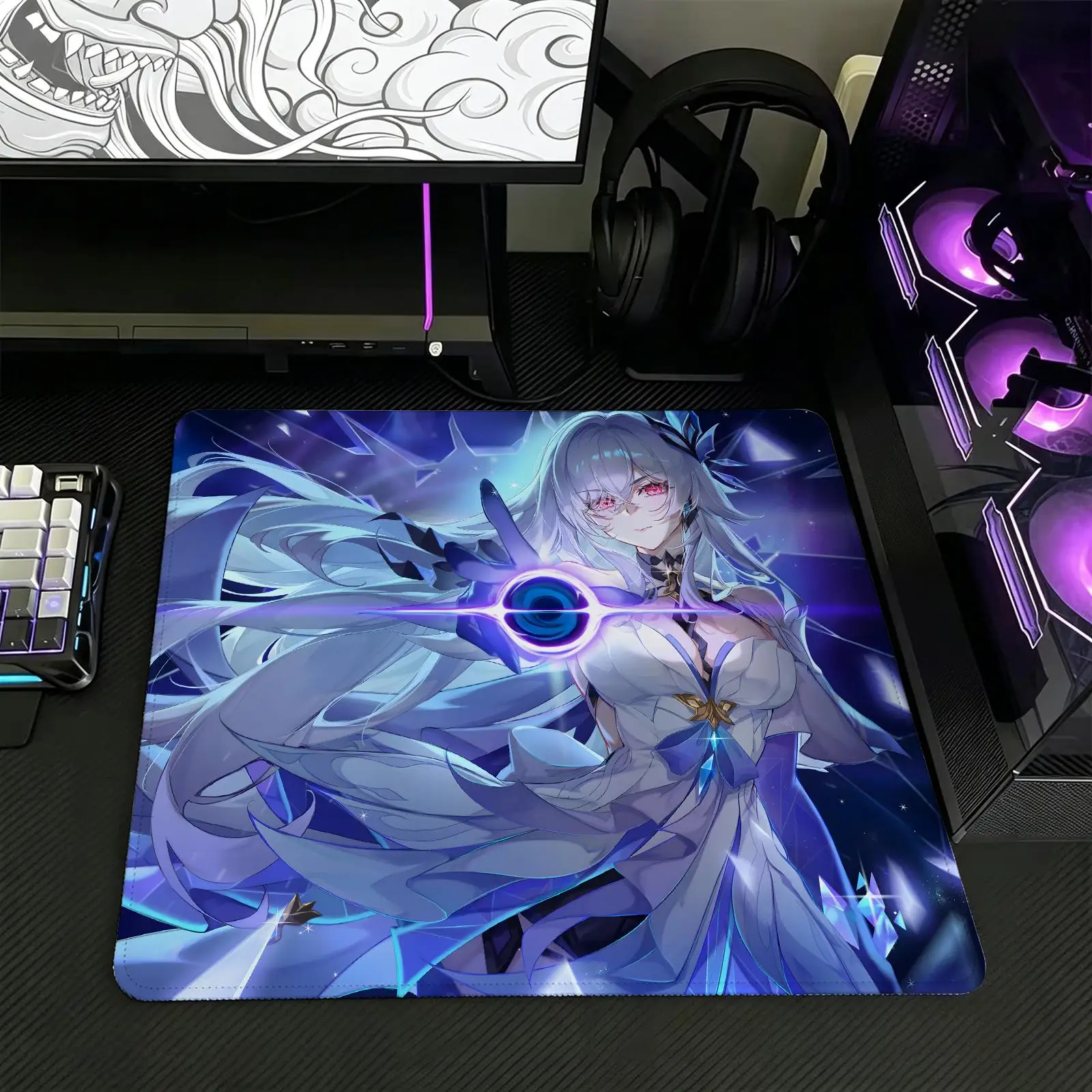 Genshin Impact Skirk Mouse Pad Regular gaming mouse pad  Office mouse pad Laptop desk mat Stitched edge S/M/L size mouse pad