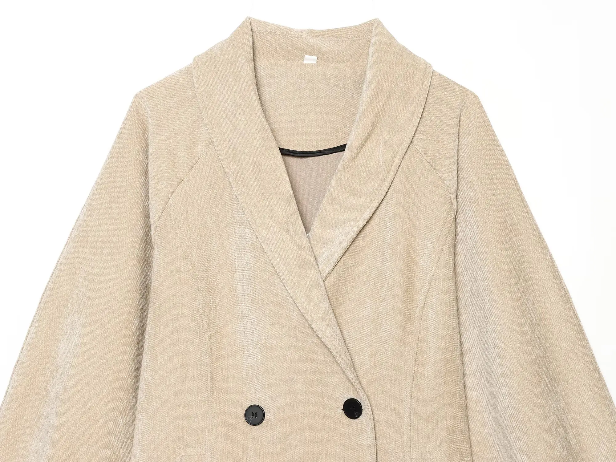 TFMLN Damen Freizeitjacken, zweireihig, langärmelig, schlichter Business-Anzug, eleganter Retro-Kurzmantel für Damen – Detail 11