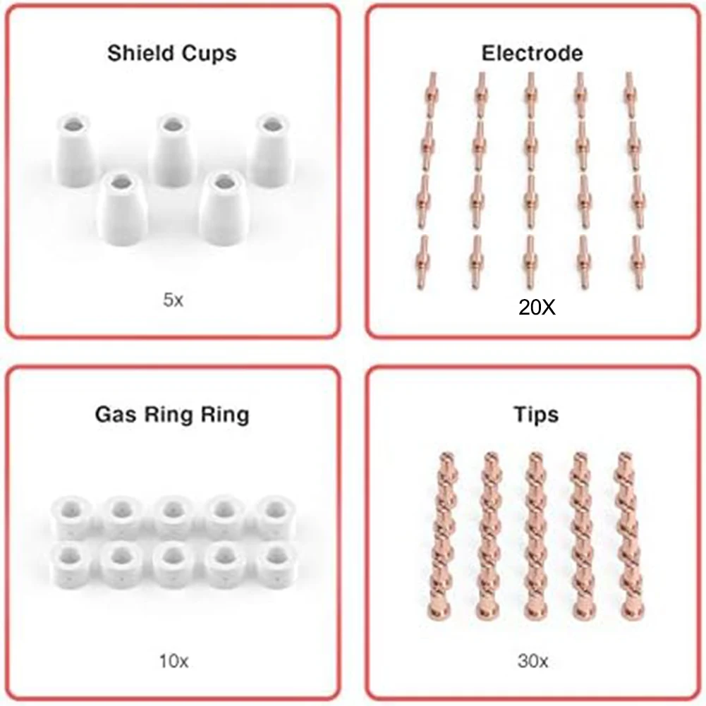 66Pcs For Plasma Consumables Set Nozzle Electrode Swirl For Ring Tip Roller For PT31 LG40 Cut40 50 Welding For Torch Accessories