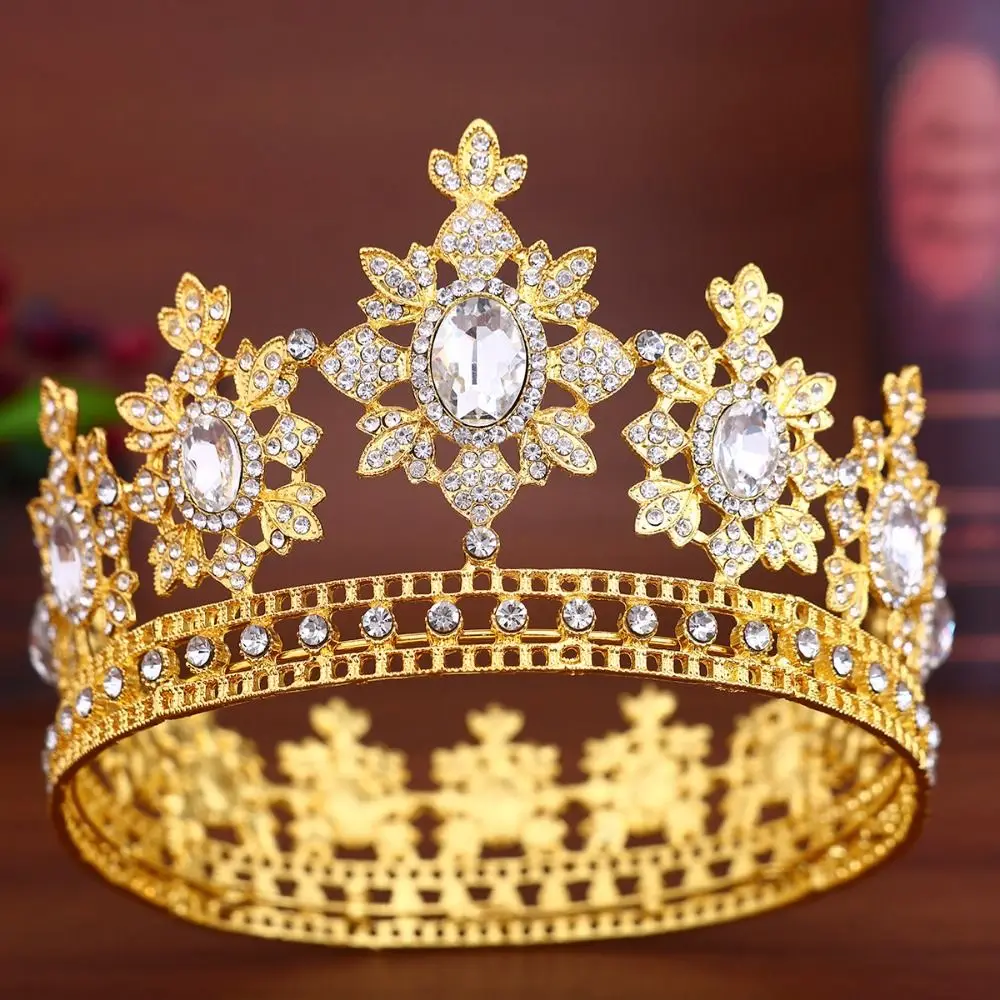 

Beautiful Luxury Baroque Queen Tiaras Elegant Dazzling Wedding Head Wear Sparkling Shiny Rhinestone Diadem Birthday