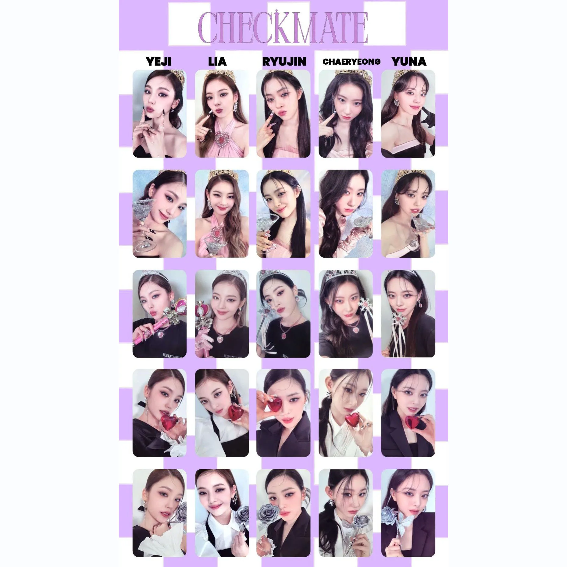 5Pcs/Set Kpop Idol ITZY New Album CHECKMATE Photo Cards HD Printed Album Photo Postcards Lomo Cards For Fans Gifts Collection