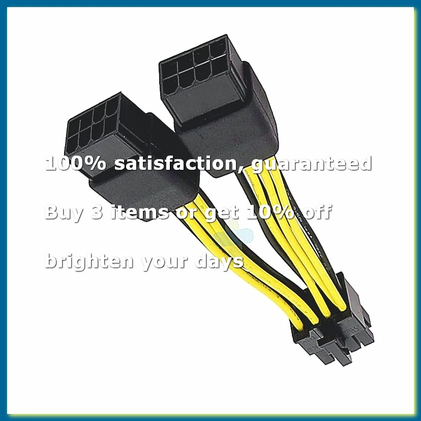 ●Dual 8Pin to 8Pin Power Cable Graphics Card Power Cord Cable for K80/M40/P100/V1 GPU 10cm, A