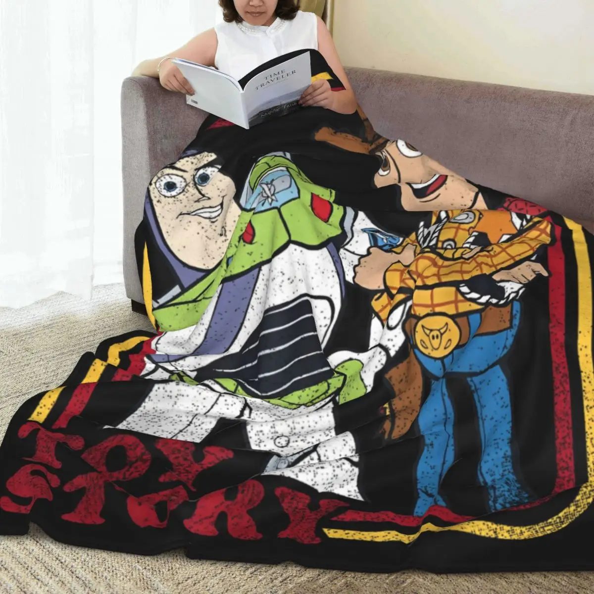 Pixar Toy Story Buzz Lightyear Woody Buds Flannel Blankets Warm Throw Blanket for Home Decor Decorative Bedspread Sofa Bed Cover