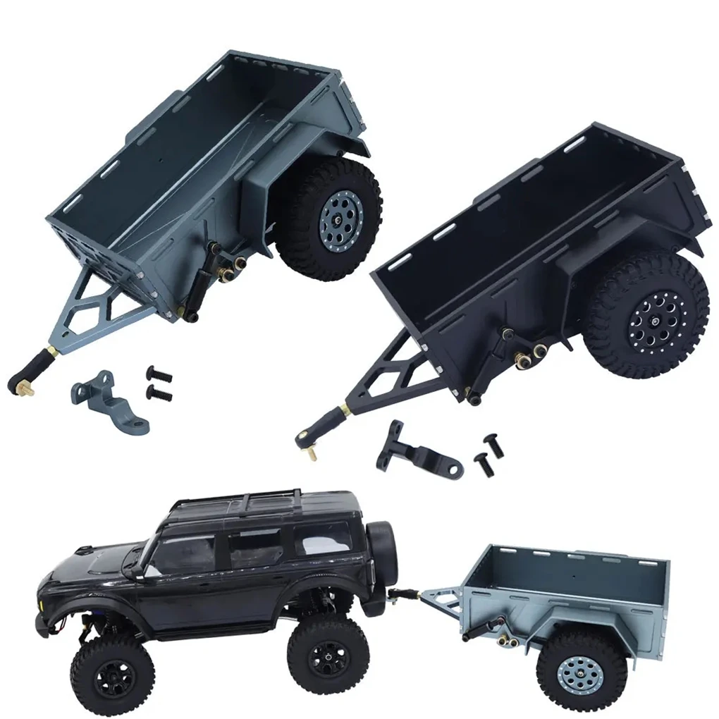 CNC Aluminum Traxxas 1/18 trx4m Trailer RC Crawler TRX4-M Defender Bronco K10 High Trail Scale ith Hitch Mount Accessories