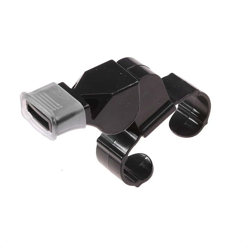 Plástico Árbitro Finger Grip Whistle, Black Survival Whistle, esportes, futebol, futebol, basquete, beisebol, hóquei, ao ar livre, 8x7cm