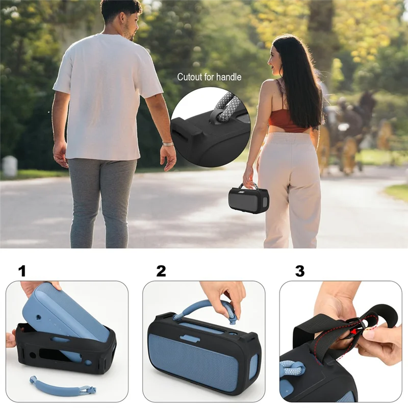 Excellent-Txesign Silicone Case For Bose Soundlink Max Speaker, Travel Carrying Case Protective Cover With Shoulder Strap