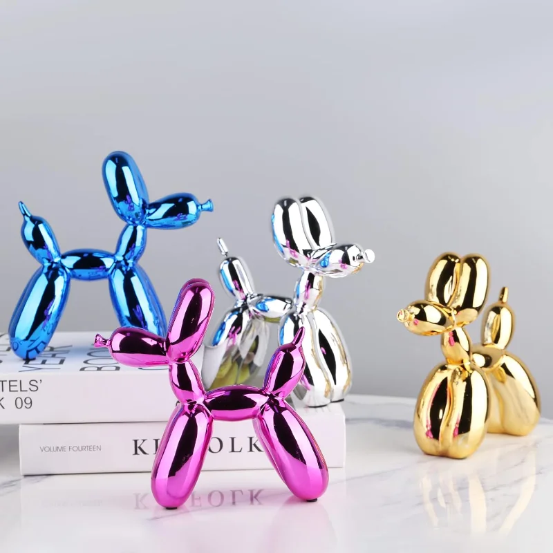 Resin Balloon Dog Sculptures Home Decor Dog Statue Desk Accessories Office Nordic Animal Decoration Figurines for Interior - view 5