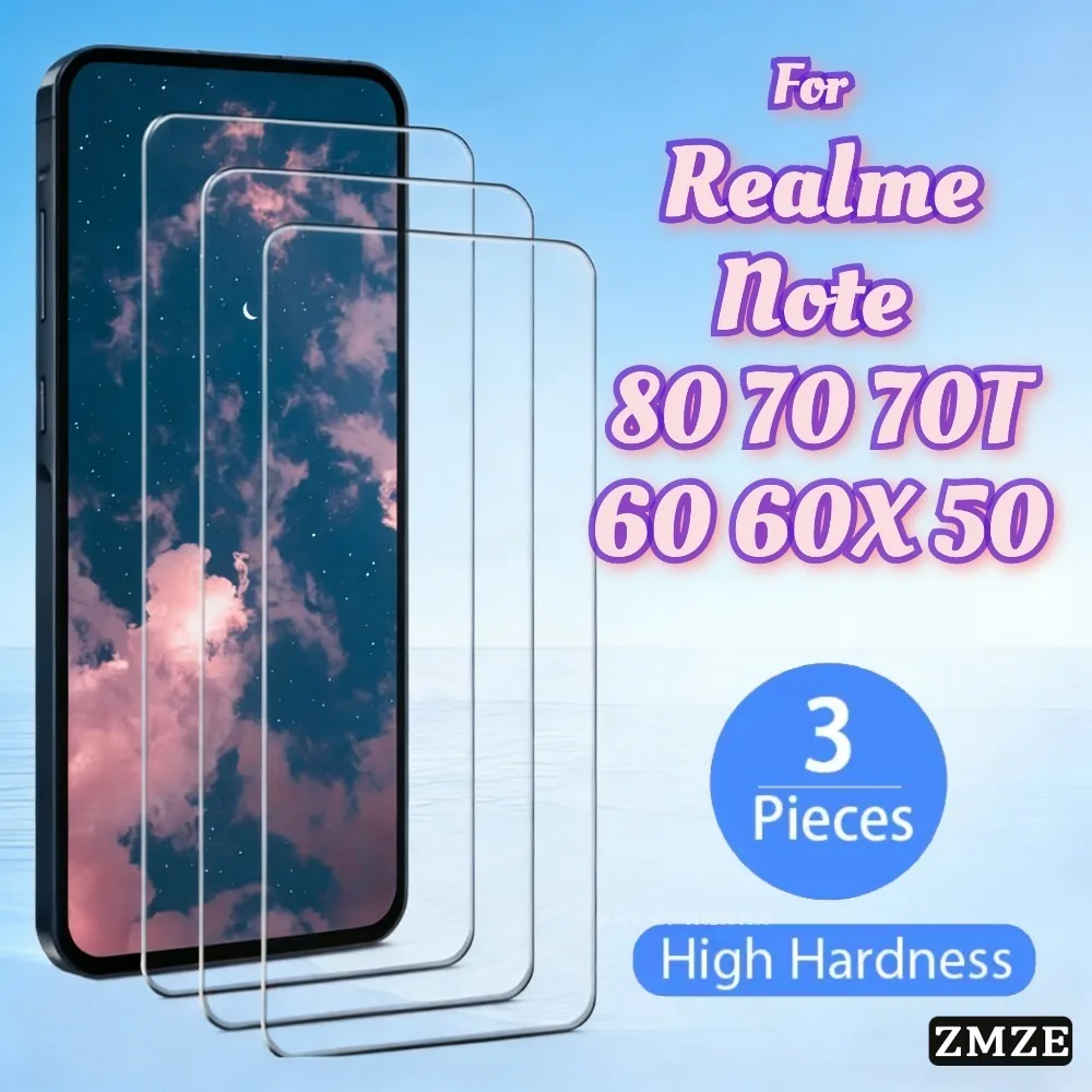 

Набор из 3 штук HD-пленок из закаленного стекла 9H для Realme Note 70T 60X, высокопрозрачные защитные пленки для экрана для серии Realme Note 80, 70, 60, 50