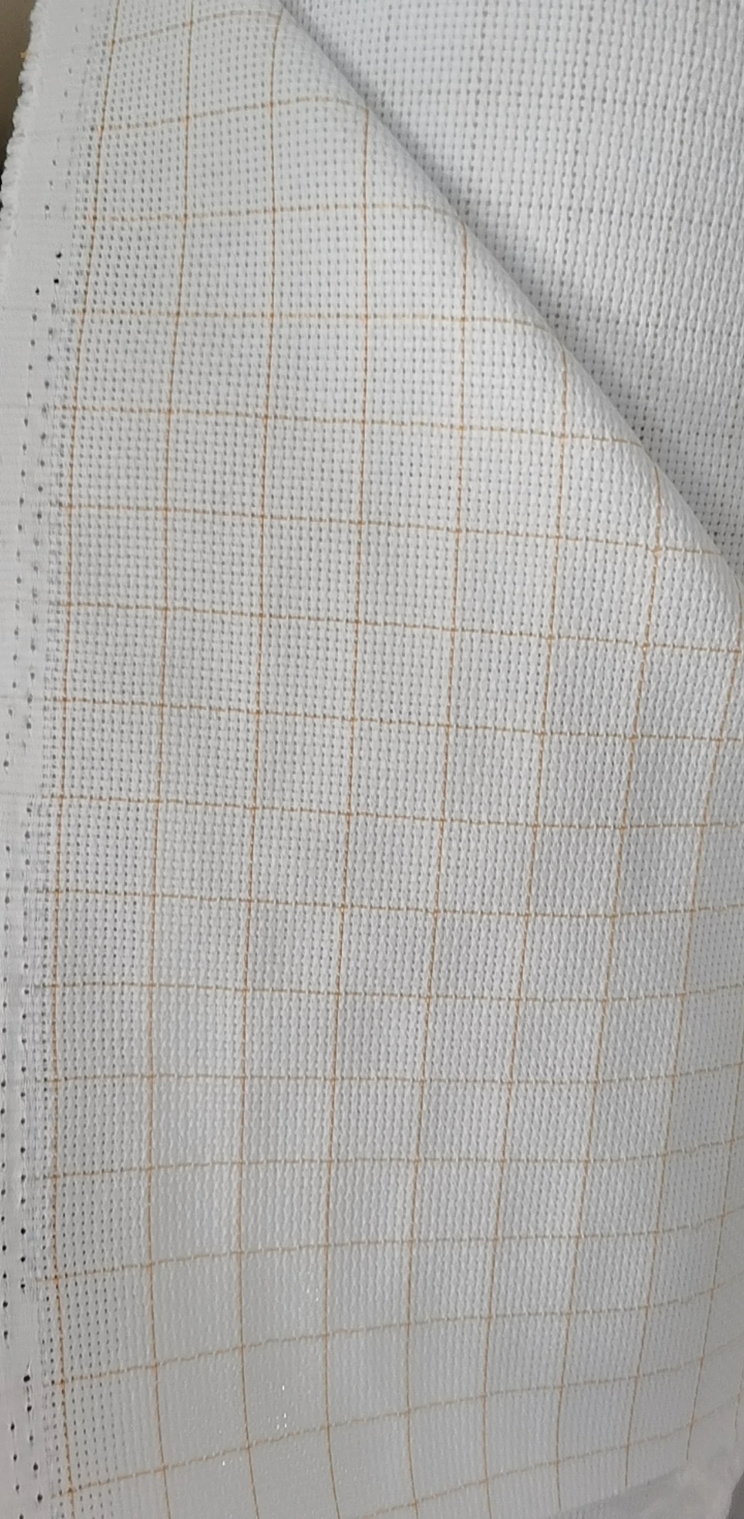 100% cotton 14CT with orange yellow cross stitch fabric, white full roll package, 50*50cm