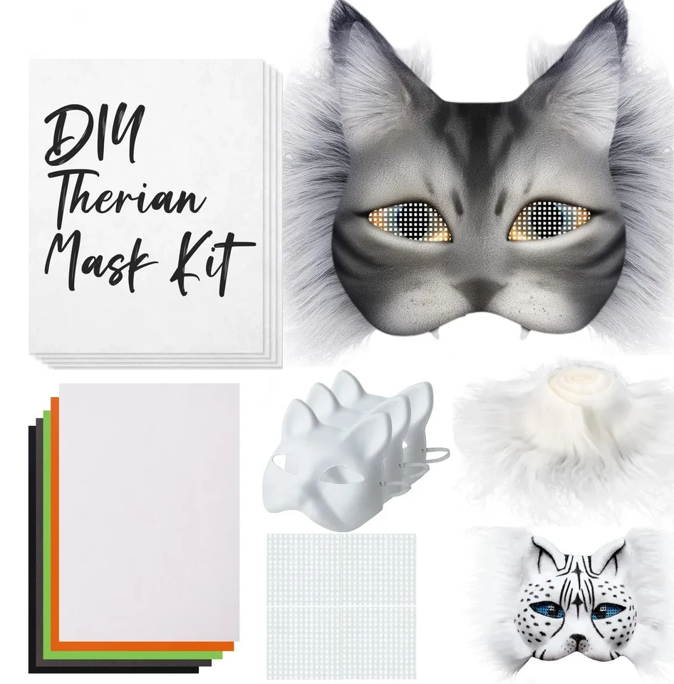 Kit De Masque Therian Masques Vierges Demi-visage Dessiné à La Main Animal Chat Renard Masque Bricolage à La Main Graffiti Demi-masque Fête Cadeaux De Noël Kit De Masque Therian Masques Vierges Demi-visage Dessiné à La Main Animal Chat Renard Masque Bricolage à La Main Graffiti Demi-masque Fête Cadeaux De Noël