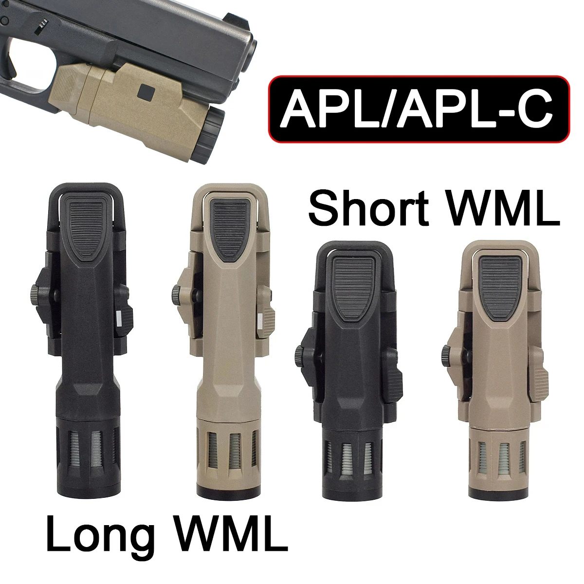 Tactical INFORCE APL  APL-C WML Nylon Weapon Gun Light Hunting Airsoft Rifle LED Strobe Torch Flashlight For 20mm Picatinny Rail