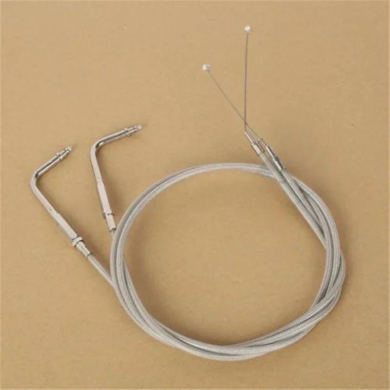ملحقات ملحقات الدراجة النارية 43-1/2 "كابل خانق من الفولاذ المقاوم للصدأ لدراجة Harley Road King FLH/T/ST 1996-2010 2009