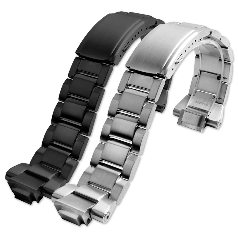 سوار ساعة صلب من الفولاذ المقاوم للصدأ لاستبدال سوار ساعة كاسيو جي شوك GST-B400 المعدني، سلسلة ساعة فولاذية متينة للرجال