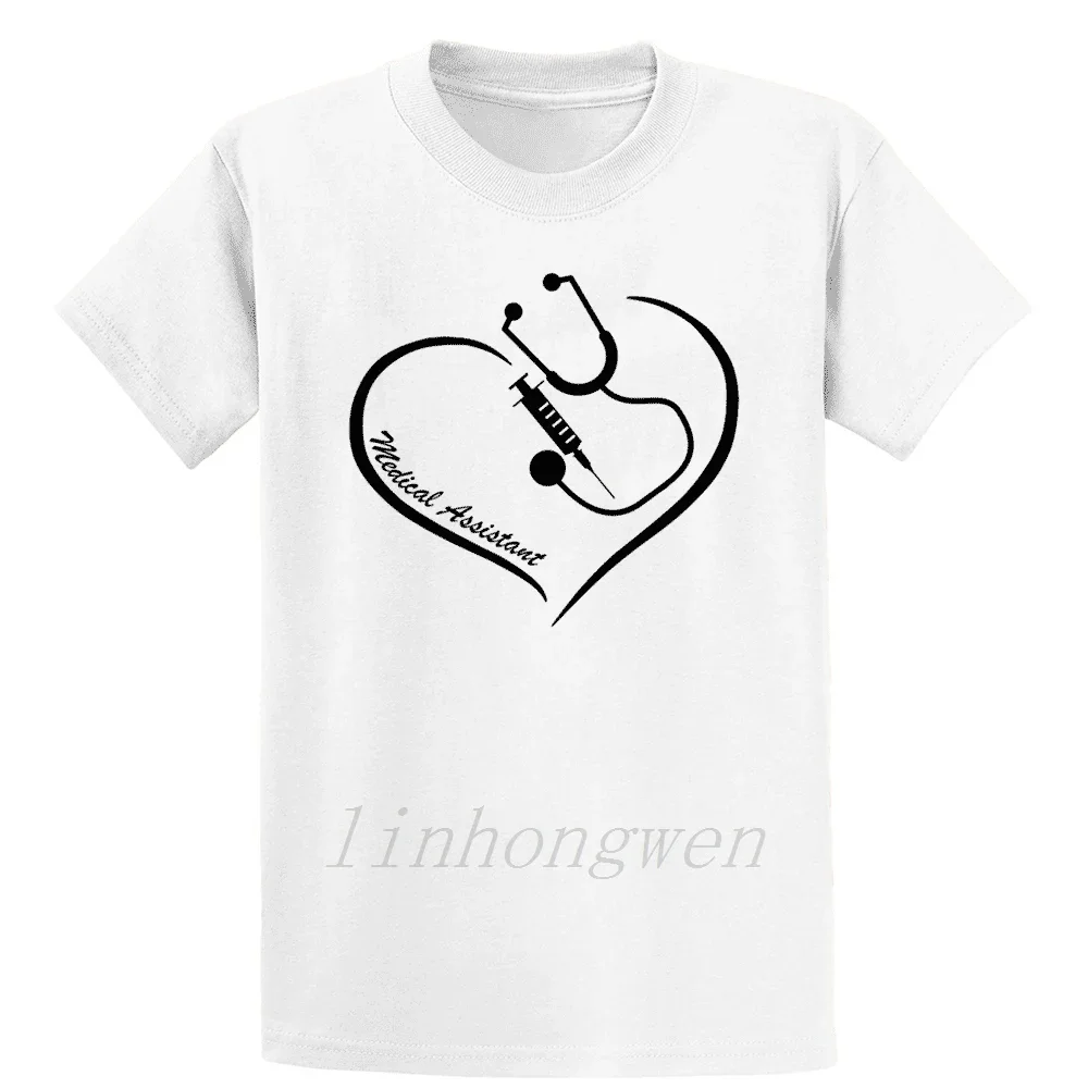 Medical Assistant Heart T Shirt Letters Gift Authentic Short Sleeve Natural Spring Autumn Size S-5xl Printing Shirt