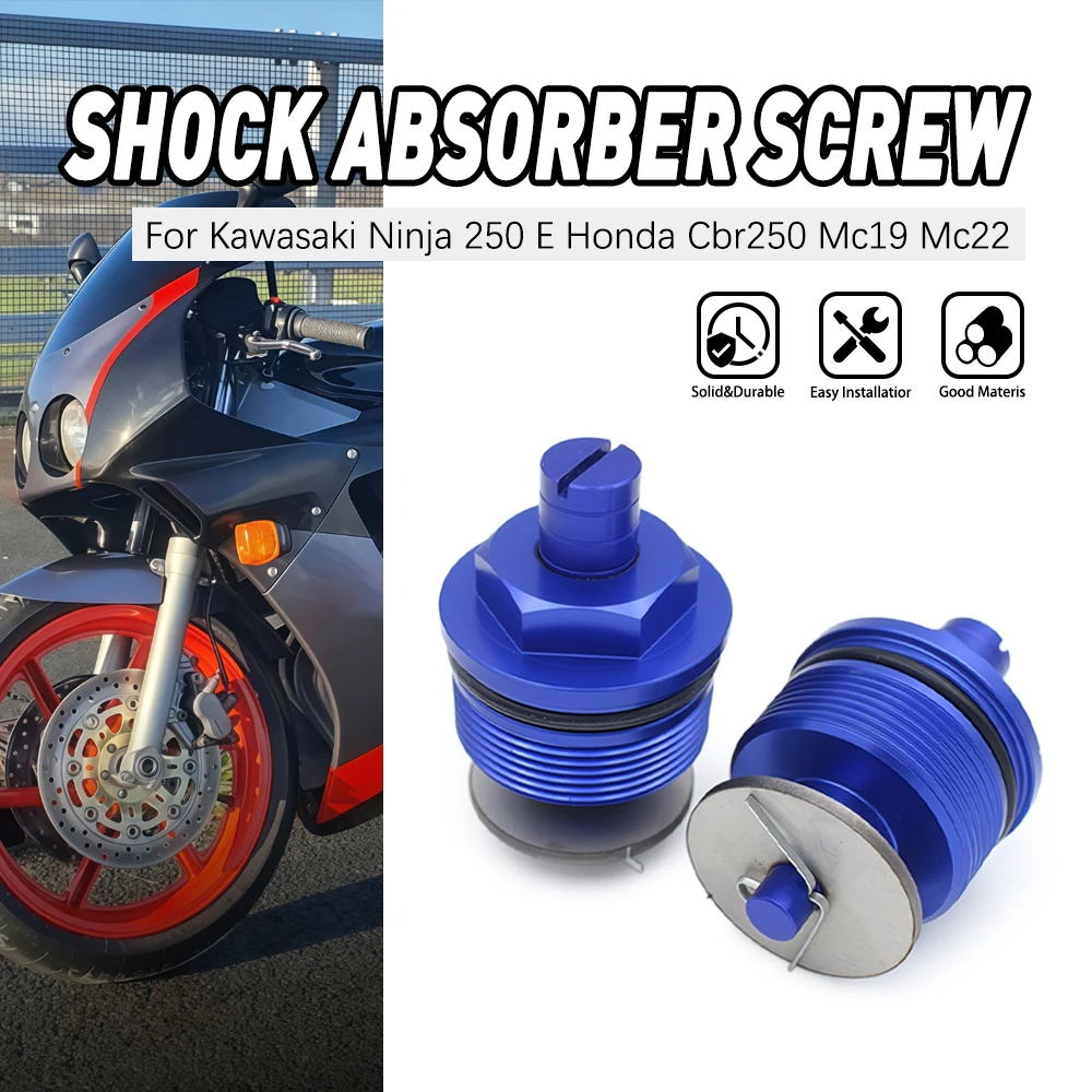 Motorbike Front Shock Absorber For Honda CBR250 MC19 MC22 For Kawasaki Ninja 250 Screw Fork Cover Cap Preload Adjusters Bolts