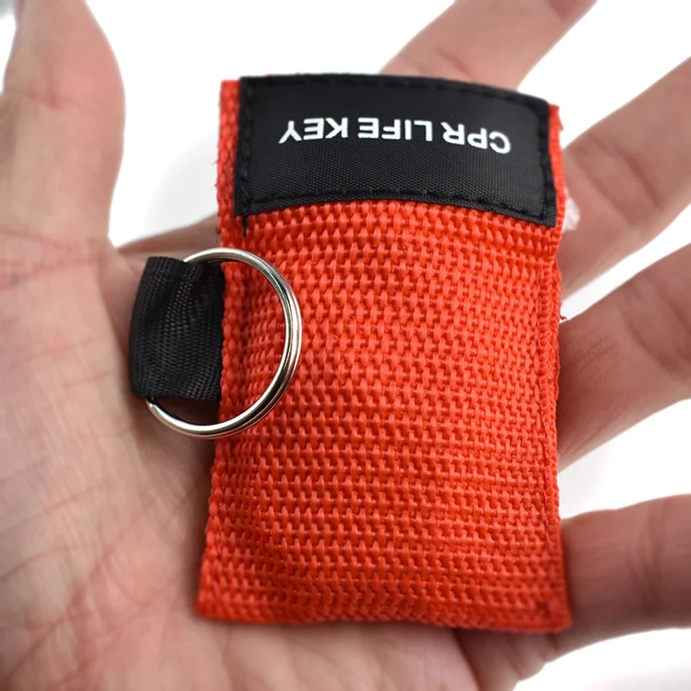 CPR Mask Keychain First Aid Emergency Face Shield Outdoor Rescue  Tools Jetting Resuscitator Mask One-way Valve Mask