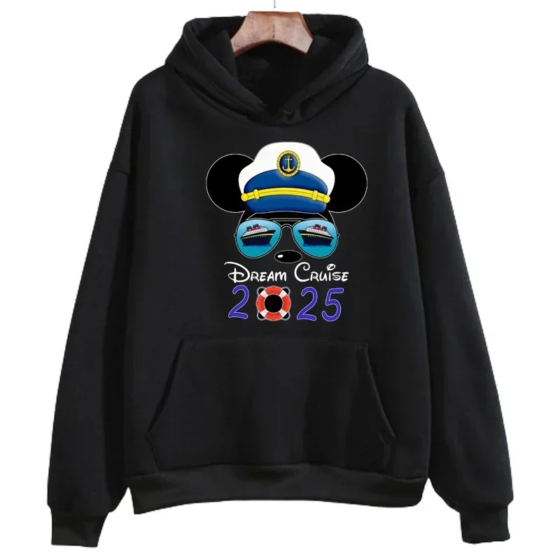 2025 Mickey Minnie Mouse Print Hoodies Lovely Style Graphic Hoodie Autumn Casual Long Sleeves Women\'s Sweatshirts Pullover Tops