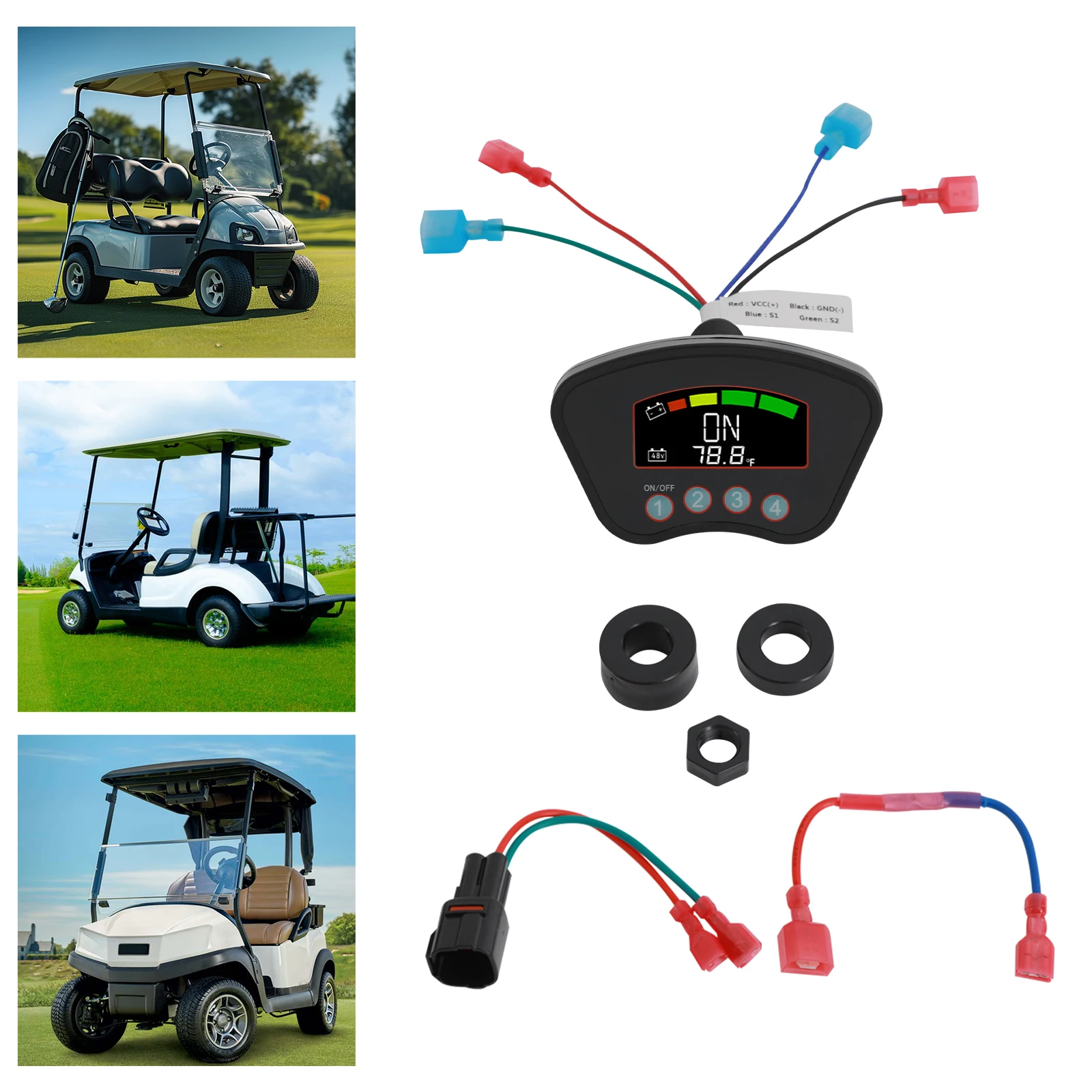 Golf Cart Keyless Ignition Switch One Button Start Password Unlock LCD Display 36V-48V for Club Car EZGO Yamaha