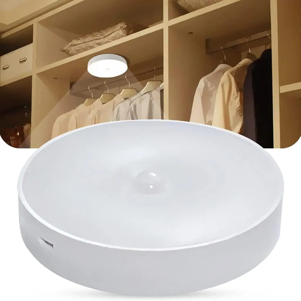 USB Motion Sensor Night Light Rechargeable Cupboard Closet Lights Home for Garage Wardrobe Bedroom Bathroom