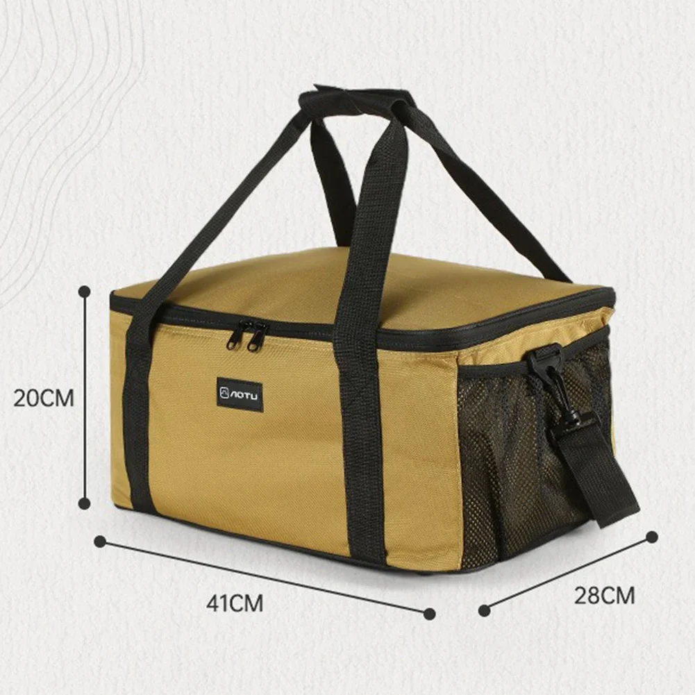 

Hiking Trips Mud Color Outdoor Cooking Bag Adjustable Dividers Adjustable Cookware Bag Ideal For Cooking Tools