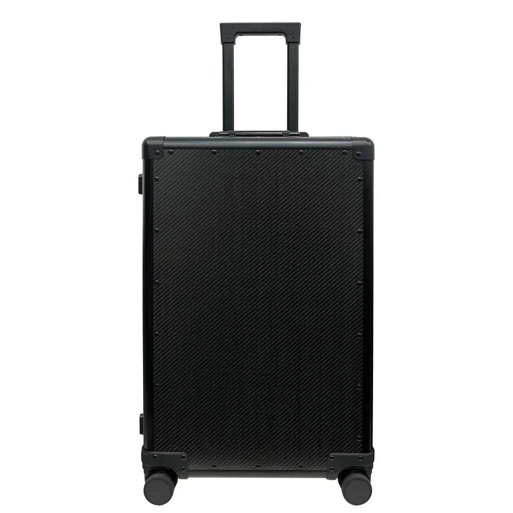 Kohle faser Trolley Fall 20-Zoll-Passwortkoffer Herren-und Damen koffer Aluminium rahmen Boarding Case Universal rad