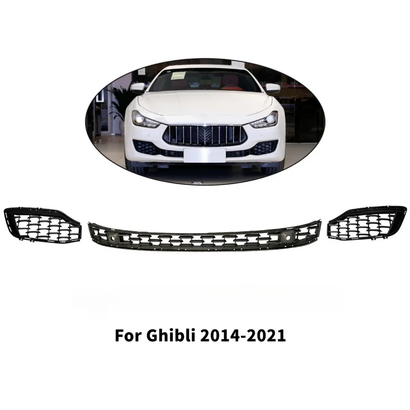 

For Maserati Ghibli 2014-2017 2018-2021 Lower Grille Left and Right Fog Light Frame Accessories