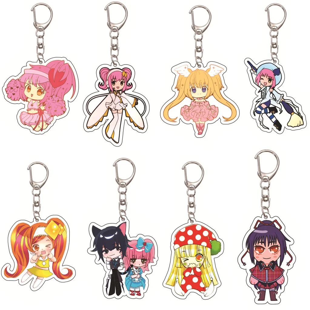 55MM Anime Shugo Chara Schlüsselanhänger Tsukiyomi Utau Mashiro Rima Hinamori Amu Fujisaki Nadeshiko Acryl-Schlüsselanhänger Weihnachtsgeschenke