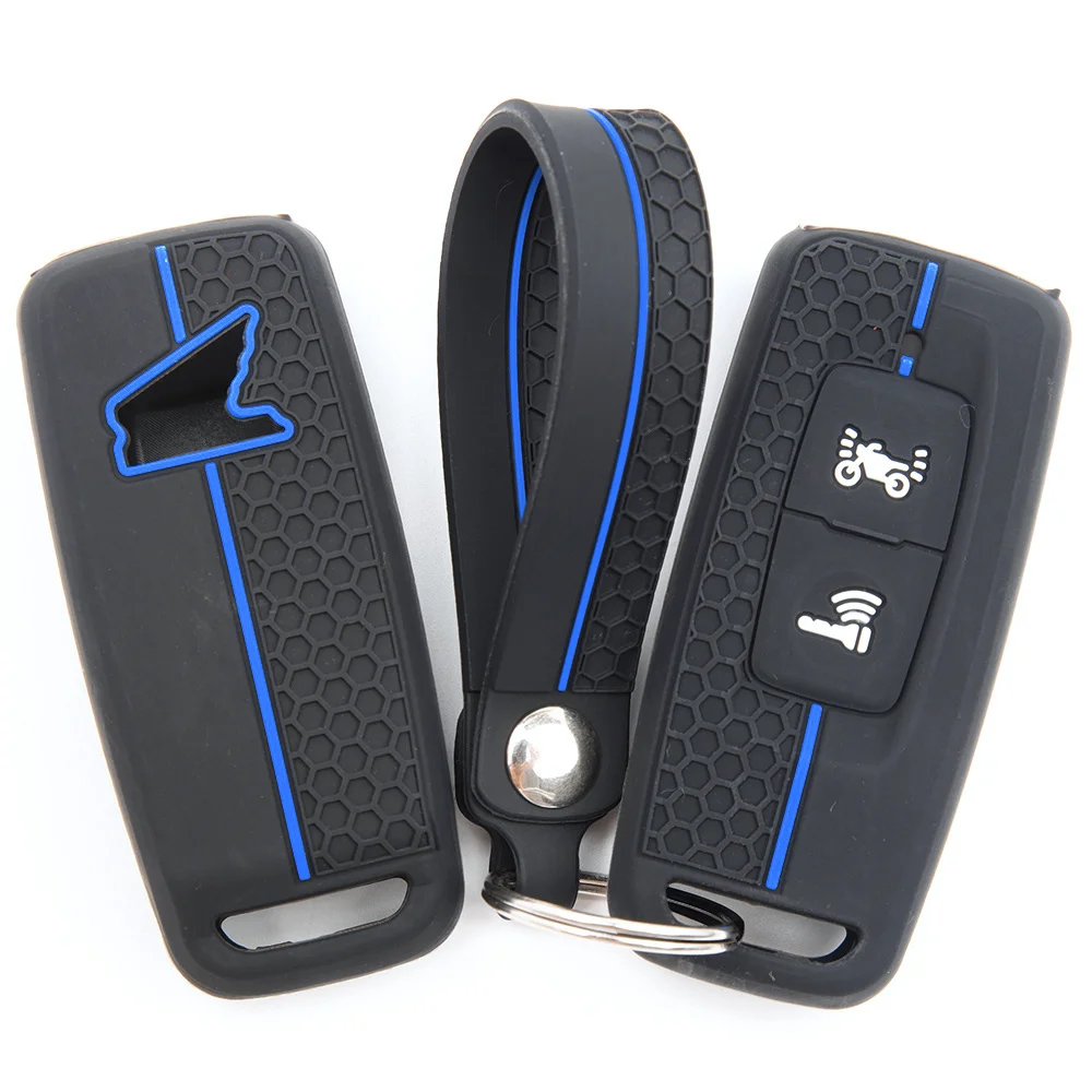 For Honda ADV 150 PCX 125 PCX 160 Forza 350 Vision SH350 Full Coverage Silicone Key Shell Carabiner Strap Shock Absorbing