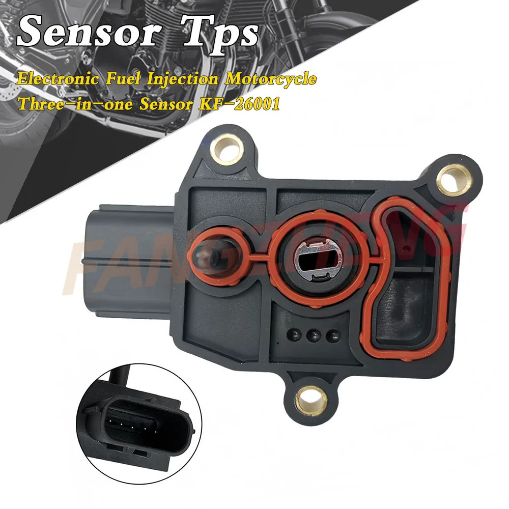 Motorbike Sensor Tps Electronic Fuel Injection Motorcycle National Four Scooter Throttle Three-in-one Sensor KF-26001 Black