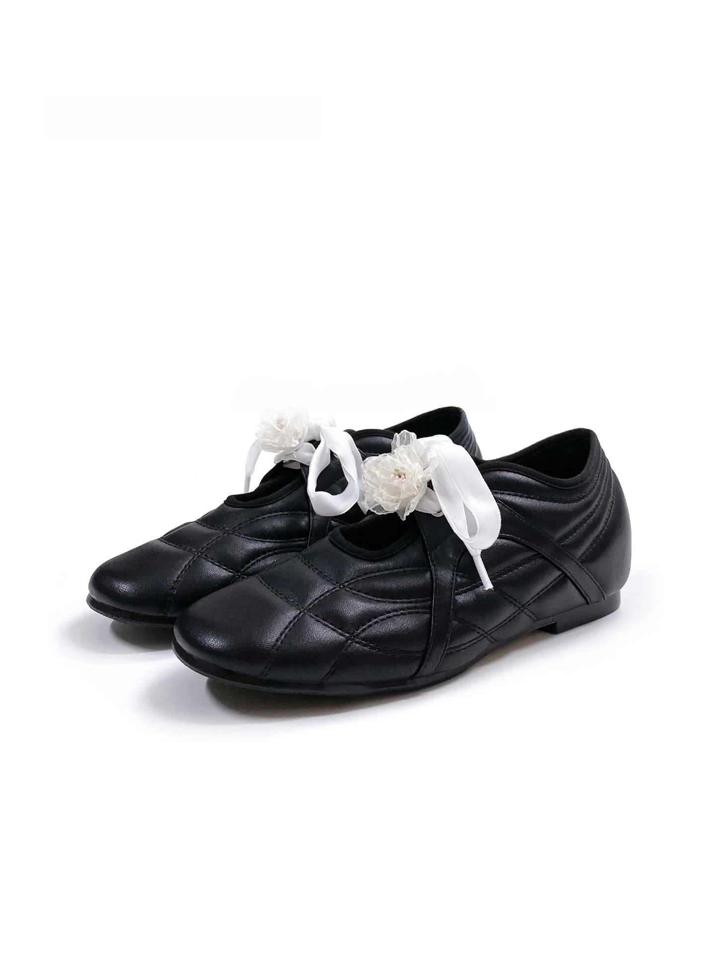 

Retro Mary Jane Ballet Flat Shoes Women's Flat Bottom Otago Lace-Up Ballet Dance Shoes Heightening Single Shoes Casual Style