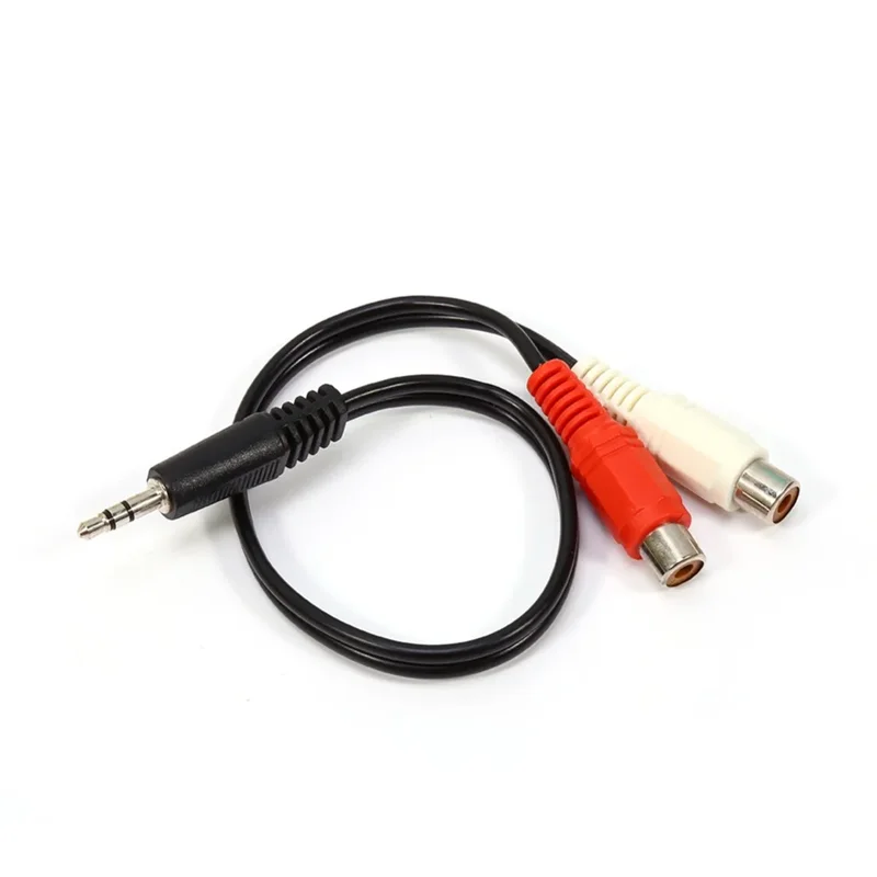 5pcs/lot 3.5mm AUX Stereo Audio Cable Male to 2 RCA Female Splitter Cable Adapter Lead 30cm