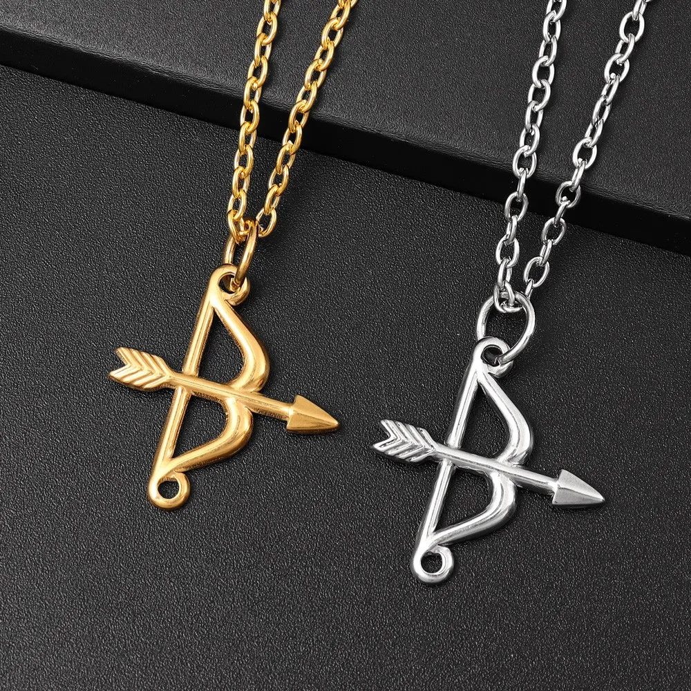 New Exquisite Romantic Stainless Steel Cupid's Arrow Pendant Necklace Ladies Pendant Necklace Holiday Gift Wholesale