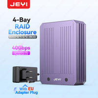 JEYI 4-Bay M.2 NVMe SSD Enclosure Compatible with Thunderbolt 4/3 & USB4 40Gbps,RAID 0/1/5/10 Support,Ultra-Fast Docking Station