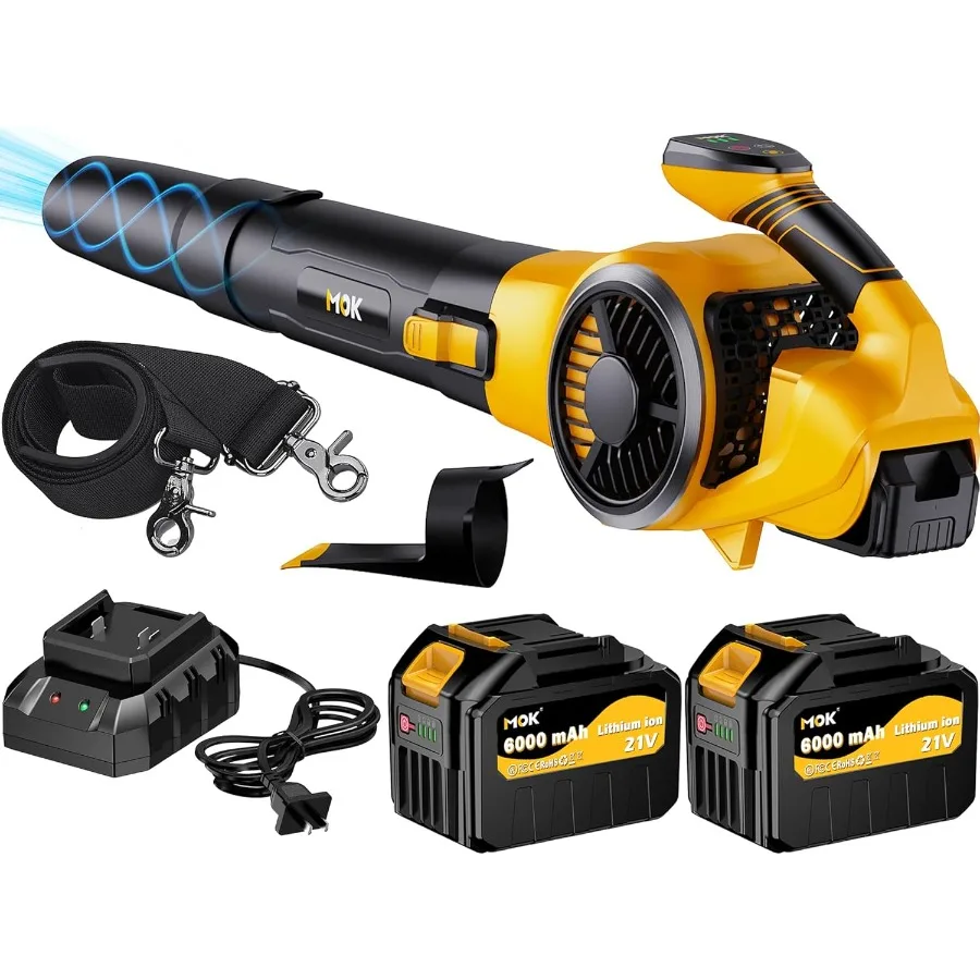 

Беспроводной бесщеточный двигатель для вентиляции листьев с 2 аккумуляторами 6,0 Ач Высокопроизводительный электрический вентилятор 670CFM/180 миль в час с 3 переменными Sp