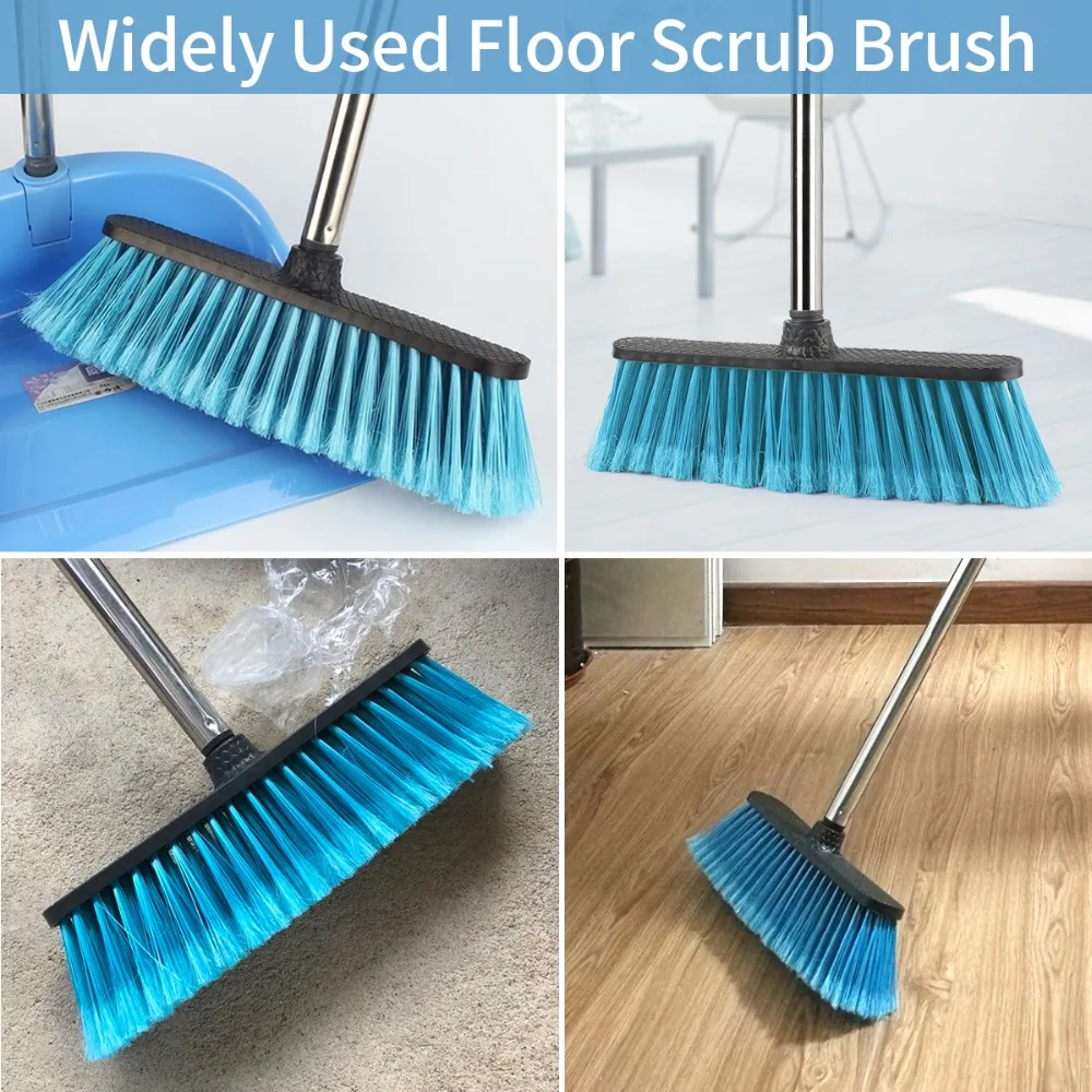 GUANYAO Floor Cleaning Broom with Adjustable Long Handle Plastic Brooms Scrubber for Cleaning Bathroom Courtyard Portable Tools