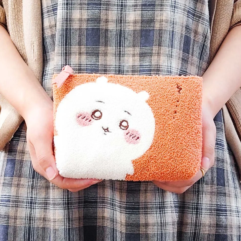 Chiikawa New Girl Cosmetic Bag Kawaii Cartoon Cute Embroidery Student Anime Figure Stationery Pencil Case Bags for Woman