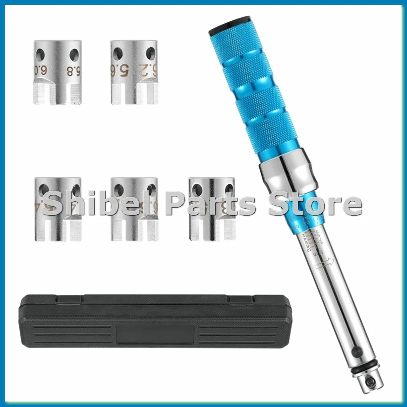 

Динамометрический ключ для спиц, набор ключей для мотоциклетных спиц 2-10 Нм, стальной динамометрический ключ для спиц с ящиком для хранения, 5,0-6,8 мм-A23R