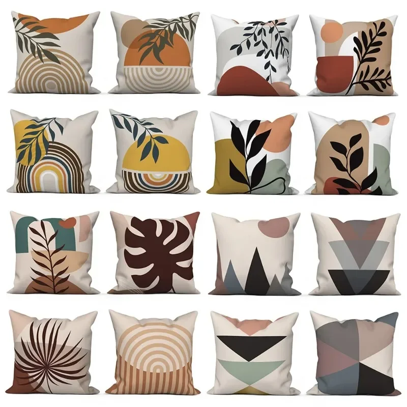 

Pillowcase Decoration Home Office Car Abstract Branches and Leaves Nordic Curved Sofa Cushion Cover