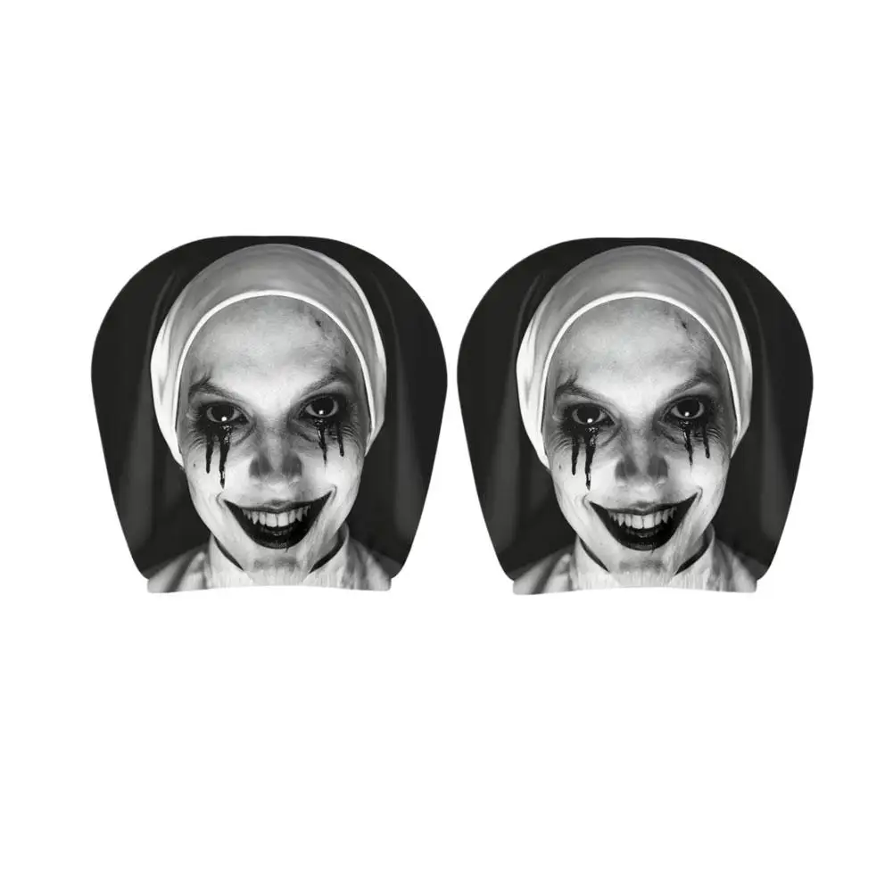 Universelle Horror-Gesichts-Schonbezüge für Autokopfstützen, Gruseliger Schwarzer Totenkopf-Design, Lustig und Verspielt, Sitzschutz für alle Gelegenheiten, Auto-Zubehör – Detail 4