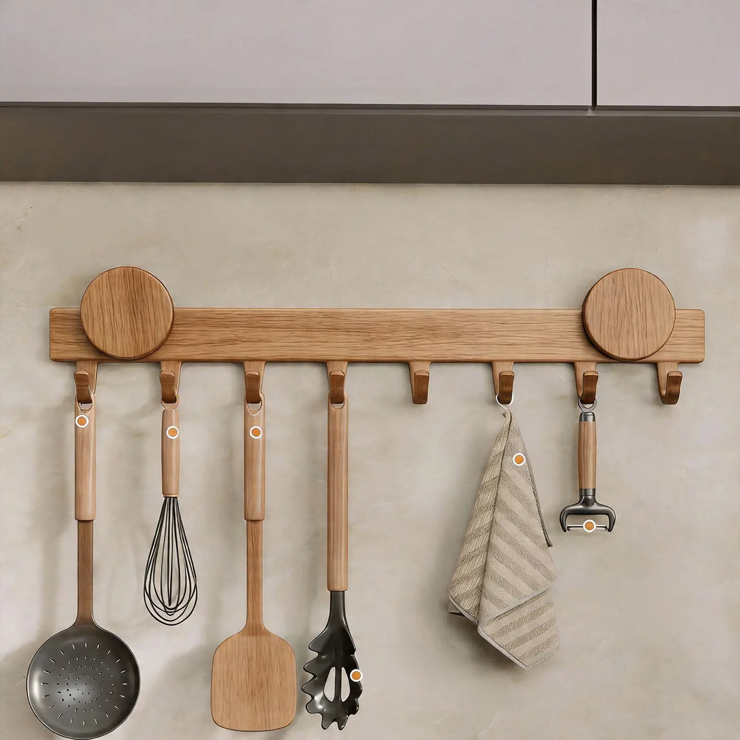 HYS Kitchen Shelf Household Spatula Storage Rack Suction Cup Dish Towel Storage Rack Paring Knife Egg Beater Storage Rack